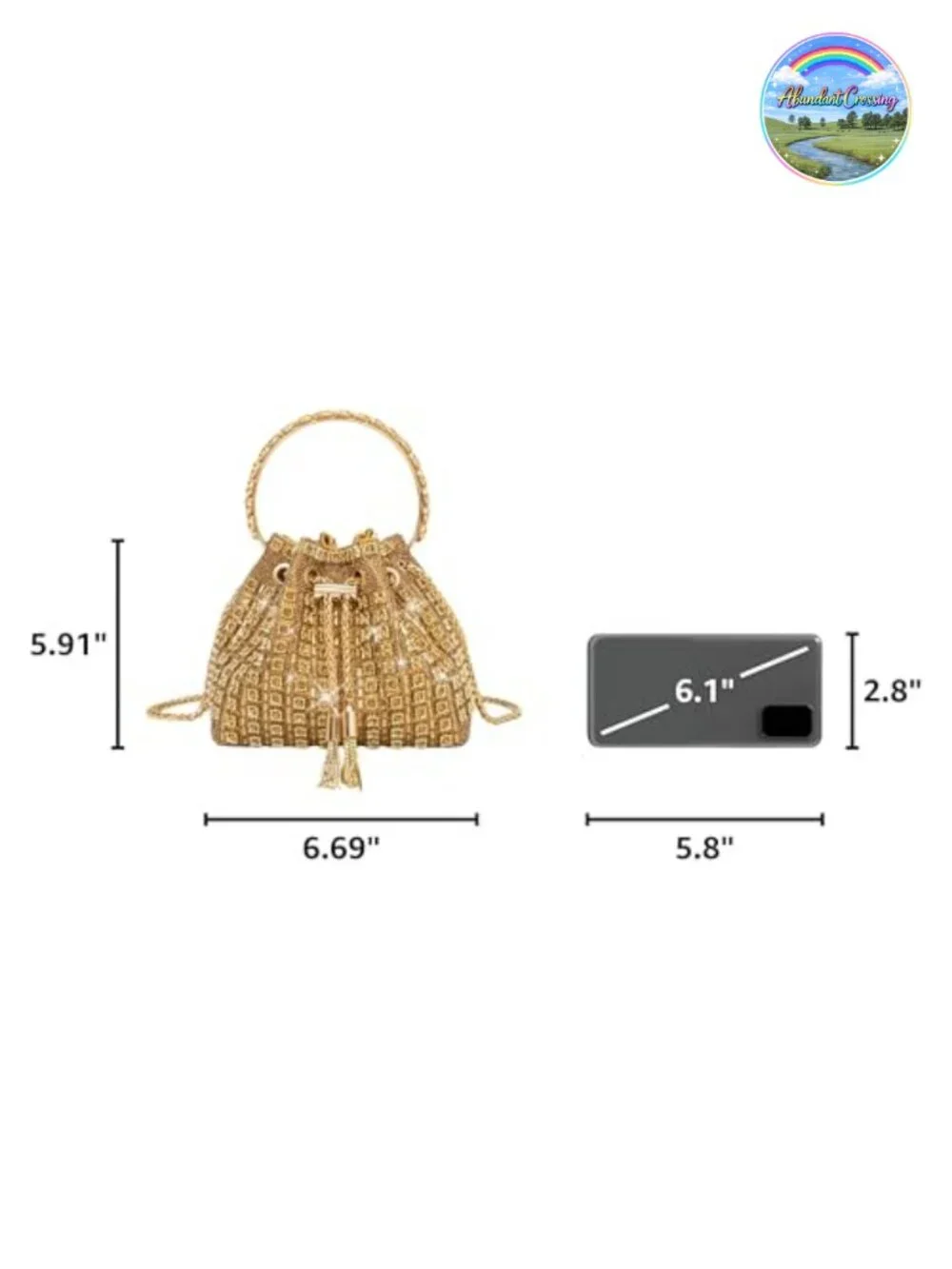 Sparkly Rhinestone Clutch Purse Evening Bag with Chain Handbag Women's